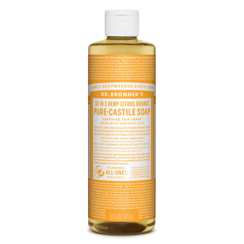 Dr. Bronner's Organic Citrus Orange Scent Pure-Castile Liquid Soap 16 oz 1 pk, Pack of 12