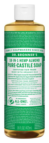 Dr. Bronner's Organic Almond Scent Pure-Castile Liquid Soap 16 oz 1 pk, Pack of 12