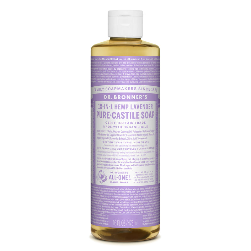 Dr. Bronner's Organic Lavender Scent Pure-Castile Liquid Soap 16 oz 1 pk, Pack of 12
