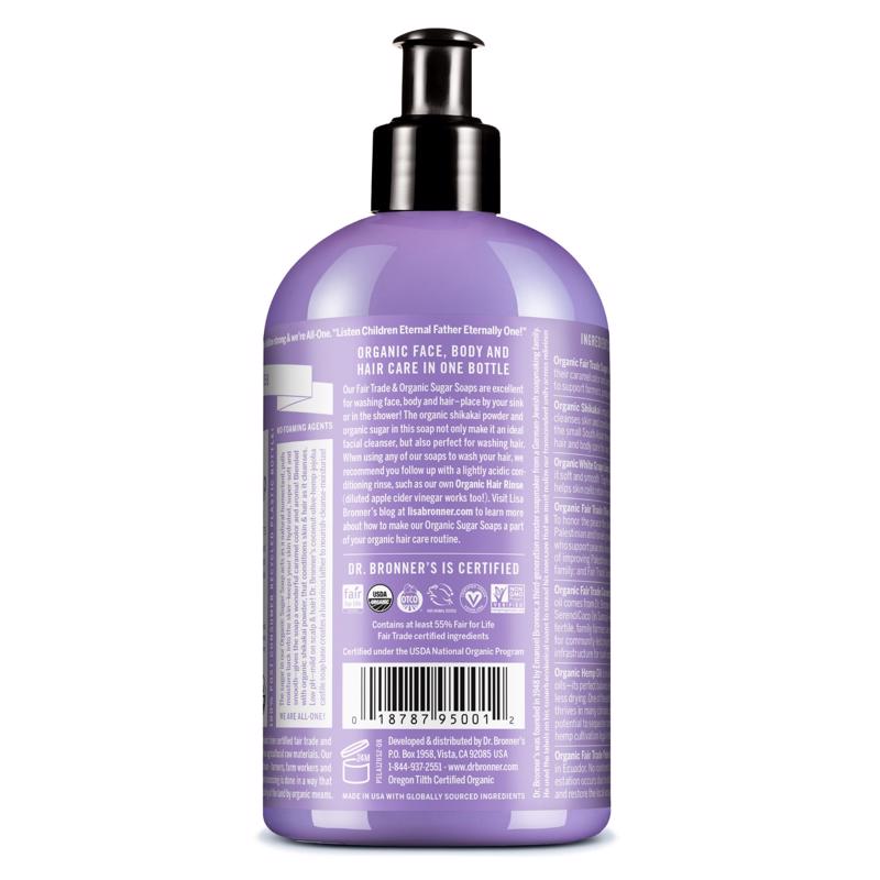 Dr. Bronner's 4-in-1 Organic Lavender Scent Sugar Soap 12 oz, Pack of 12