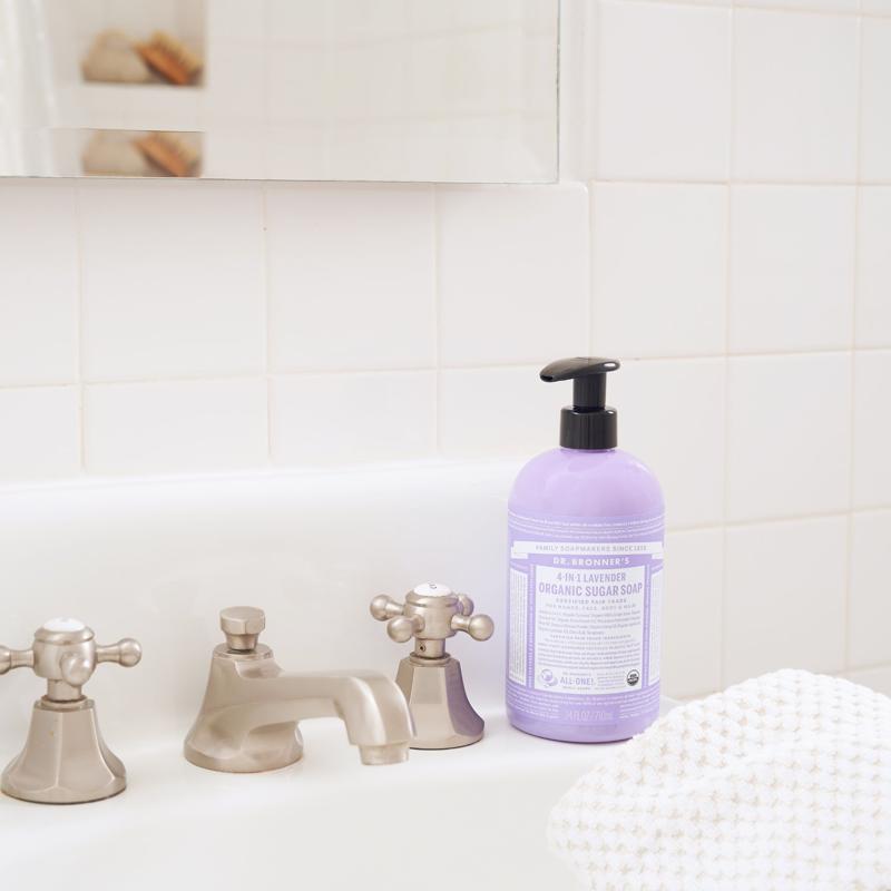 Dr. Bronner's 4-in-1 Organic Lavender Scent Sugar Soap 12 oz, Pack of 12