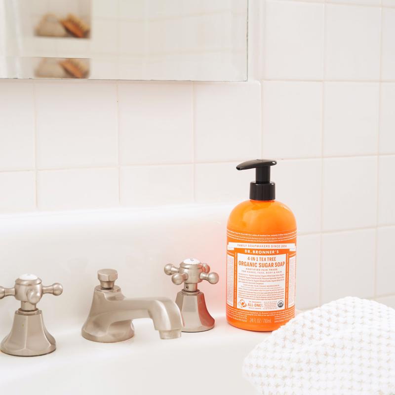Dr. Bronner's 4-in-1 Organic Tea Tree Scent Sugar Soap 12 oz, Pack of 12
