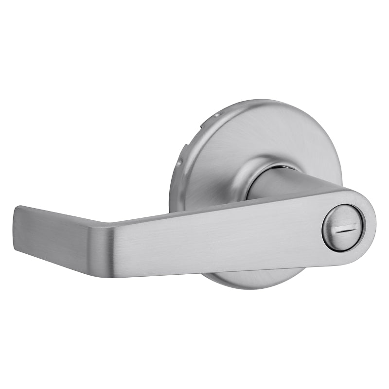 Kwikset 733KNL 26D Privacy Lever, Pushbutton Lock, Satin Chrome, Zinc, Residential, Re-Key Technology: SmartKey