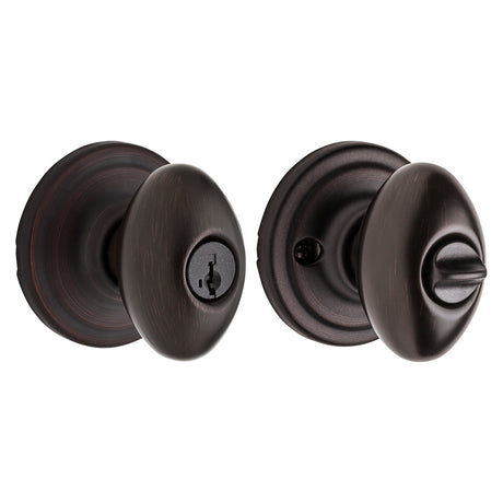 Kwikset Signature Series 740L-11P Entry Knob, Venetian Bronze, Metal, KW1 Keyway, Re-Key Technology: SmartKey, 2 Grade
