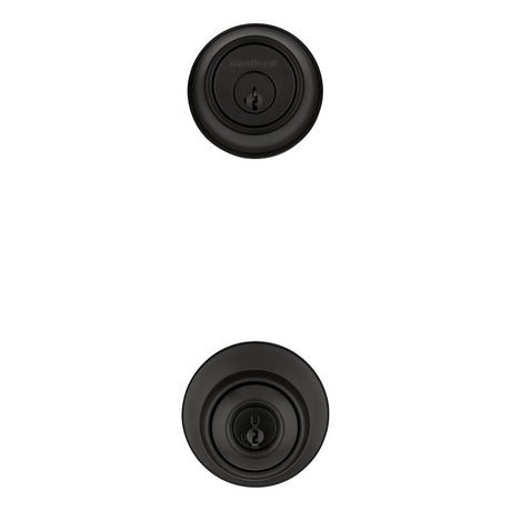 Kwikset 96900-449 Door Knob Combo Pack with Deadbolt, Keyed Entry with Turn Lock, Polo Design, Matte Black, 3 Grade