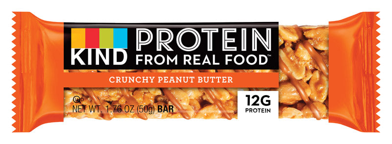 KIND Crunchy Peanut Butter Protein Bar 1.76 oz Packet, Pack of 12