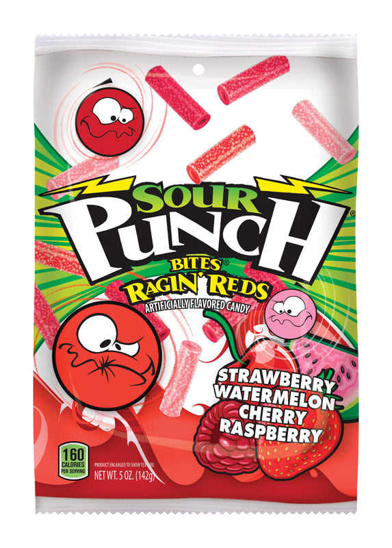 Sour Punch Bites Assorted Ragin' Reds Candy 5 oz, Pack of 12