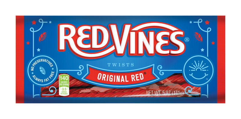 Red Vines Strawberry Licorice Candy 5 oz, Pack of 12