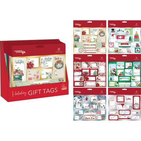 Paper Images Assorted Christmas Peel and Stick Gift Tags, Pack of 48