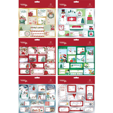 Paper Images Assorted Christmas Peel and Stick Gift Tags, Pack of 48
