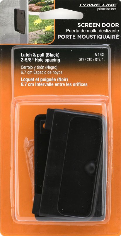Prime-Line A 142 Door Latch and Pull, 2 in Pull W, Plastic/Steel