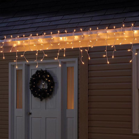 Celebrations Red Incandescent Mini Clear 100 ct Icicle Christmas Lights 5.67 ft., Pack of 12