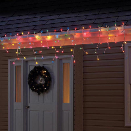 Celebrations Red Incandescent Mini Multicolored 100 ct Icicle Christmas Lights 5.67 ft., Pack of 12