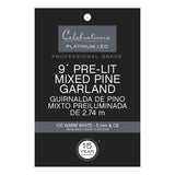Celebrations Platinum 14 in. D X 9 ft. L LED Prelit Warm White Mixed Pine Christmas Garland