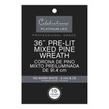 Celebrations Platinum 36 in. D LED Prelit Warm White Mixed Pine Christmas Wreath