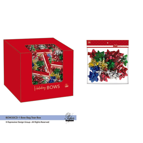 Paper Images Assorted Traditional Holiday Bows, Pack of 42