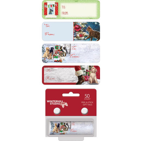 Paper Images Assorted Peel N Stick Roll Holiday Gift Tags, Pack of 50