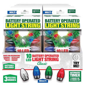 Magic Seasons LED Multicolored 10 ct String Christmas Lights 7.5 ft., Pack of 12