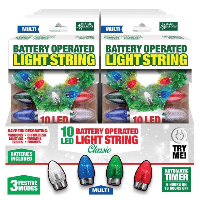 Magic Seasons LED Multicolored 10 ct String Christmas Lights 7.5 ft., Pack of 12