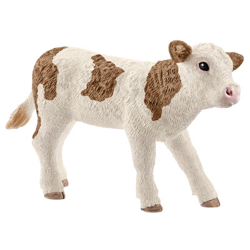Schleich Farm World Simmental Calf Toy Brown/White, Pack of 5