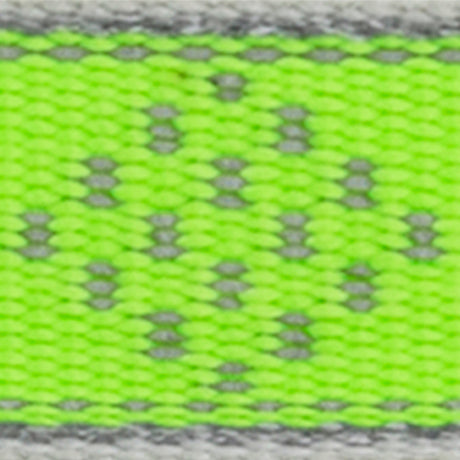 LupinePet Reflective Green Diamond Nylon Dog Adjustable Collar