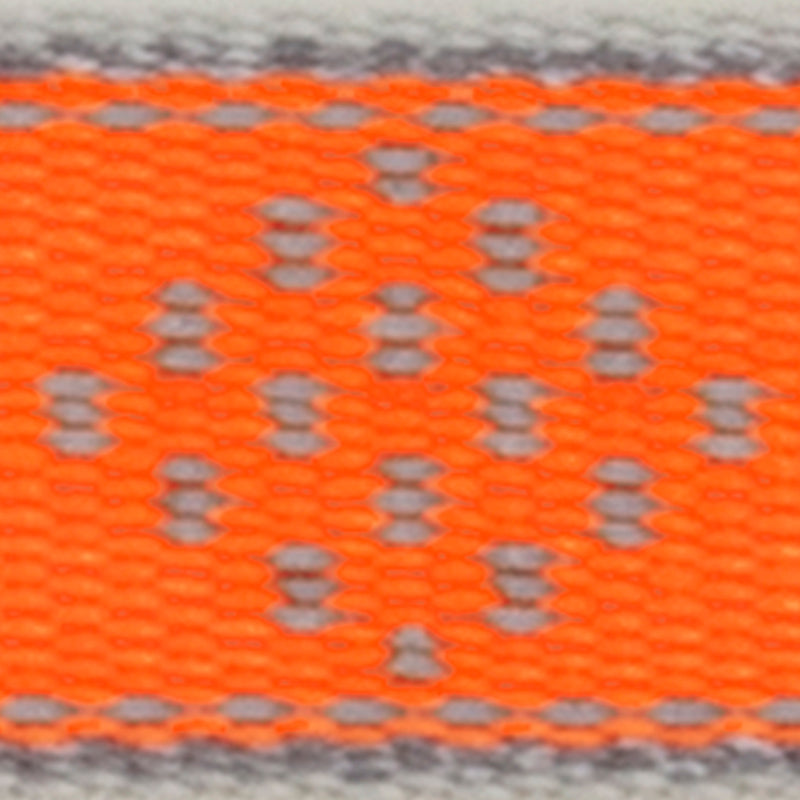 LupinePet Reflective Orange Diamond Nylon Dog Adjustable Collar