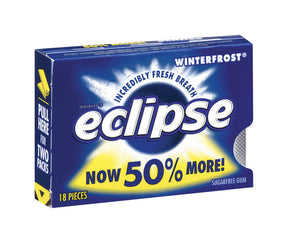 Eclipse Sugar Free Winterfrost Chewing Gum 18 pk, Pack of 8