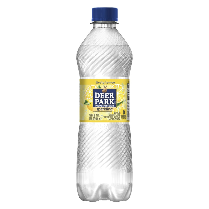 Nestle Waters Deer Park Lemon Sparkling Spring Water 16.9 oz 1 pk, Pack of 24