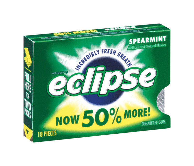 Eclipse Sugar Free Spearmint Chewing Gum 18 pc, Pack of 8