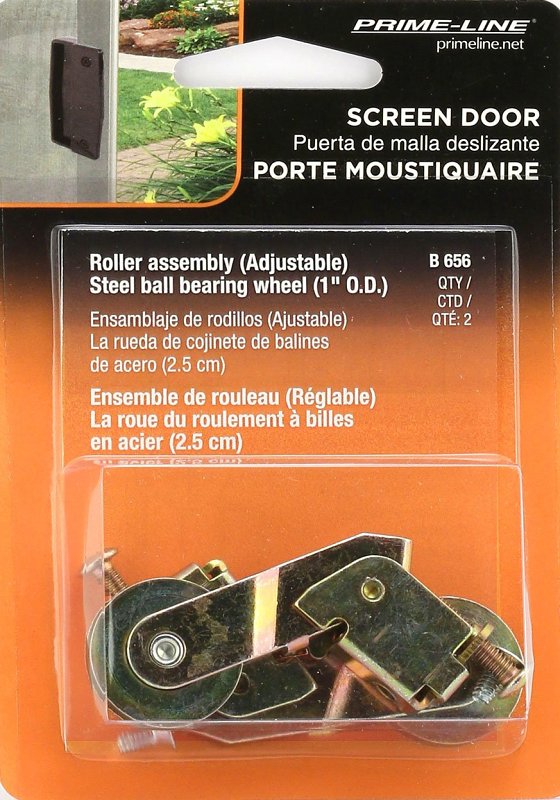 Prime-Line B 656 Adjustable Center Grooved Roller Assembly, 1 in Dia Roller, 1/4 in W Roller, Steel Roller, 7/16 in W