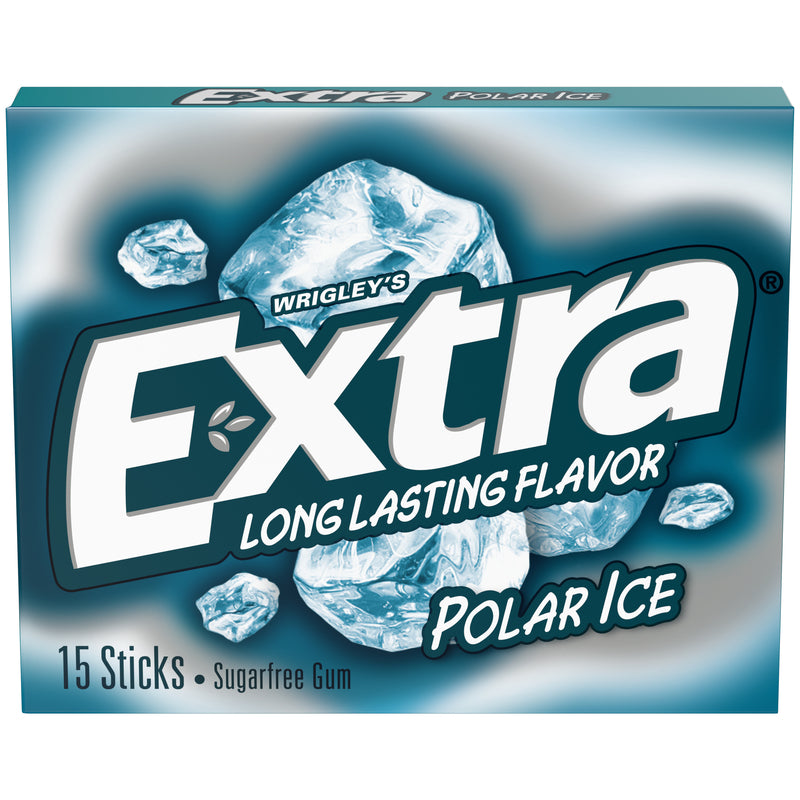 Wrigley's Extra Sugar Free Polar Ice Chewing Gum 15 pc 0.11 oz, Pack of 10
