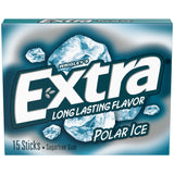 Wrigley's Extra Sugar Free Polar Ice Chewing Gum 15 pc 0.11 oz, Pack of 10