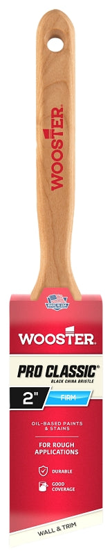 Wooster Pro Classic Z1293-2 Paint Brush, 2 in W, 2-5/8 in L Bristle, China Bristle