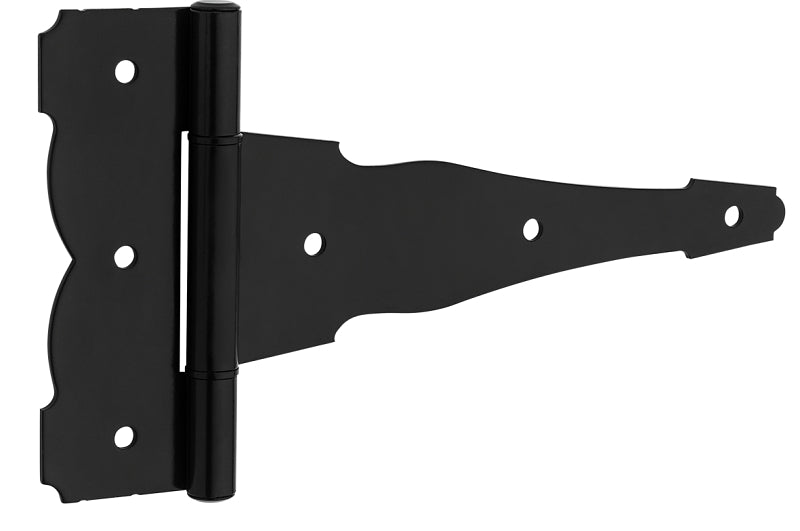 National Hardware N166-012 Decorative T-Hinge, 10 in W Gate Leaf, 1/8 in Thick Gate Leaf, 1/8 in Thick Frame Leaf, Steel