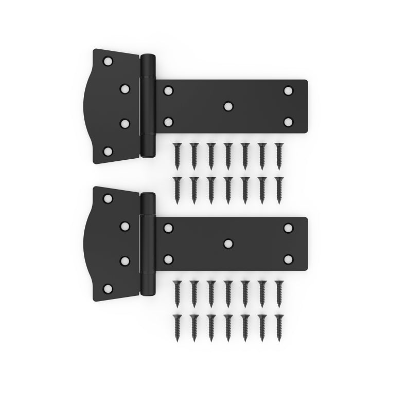 National Hardware N166-030 Rustic Modern T-Hinge, 4-5/32 in H Gate Leaf, 3/32 in Thick Gate Leaf, 8-1/32 in L, Steel