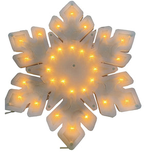 Santas Forest 36838 Snowflake Window Decal, Internal Light/Music: Internal Light, Pack of 12