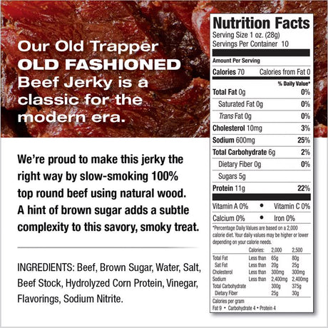 Old Trapper Old Fashioned Beef Jerky 10 oz Bagged
