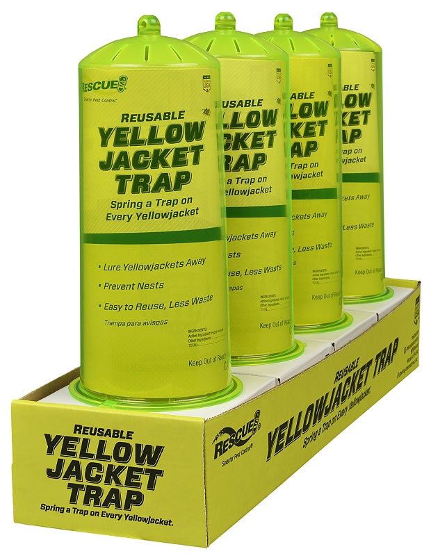 Rescue YJTR-SF4 Reusable Yellow Jacket Trap, Includes: 10-Week Attractant Cartridge, Pack of 4