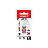 Diablo DPH21P2 Drive Bit, #2 Drive, Phillips Drive, 1/4 in Shank, Hex Shank, 1 in L