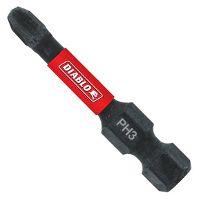 Diablo DPH32P1 Drive Bit, #3 Drive, Phillips Drive, 1/4 in Shank, Hex Shank, 2 in L