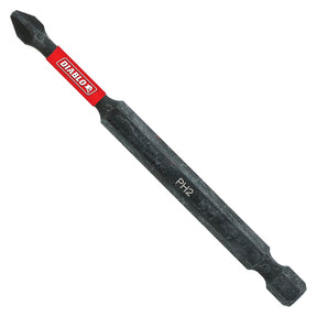 Diablo DPH235P1 Drive Bit, #2 Drive, Phillips Drive, 1/4 in Shank, Hex Shank, 3-1/2 in L