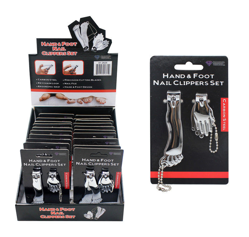 Diamond Visions Silver Hand and Foot Nail Clippers 2 pk, Pack of 20
