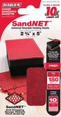 Diablo DND234180S10N Hand Sander Refill Sheet, 2-3/4 in L, 5 in W, Fine, 180 Grit, Ceramic Abrasive