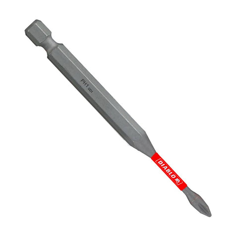 Diablo DPH135P2 Drive Bit, #1 Drive, Phillips Drive, 1/4 in Shank, Hex Shank, 3-1/2 in L