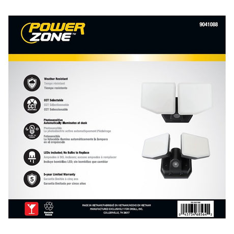 FLOOD LT AC 2HD BLK D2D 3000LM