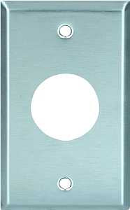 Eaton Wiring Devices 93091-BOX Single Receptacle Wallplate, 4-1/2 in L, 2-3/4 in W, 1 -Gang, 302/304 Stainless Steel