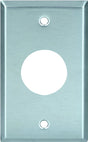 Eaton Wiring Devices 93091-BOX Single Receptacle Wallplate, 4-1/2 in L, 2-3/4 in W, 1 -Gang, 302/304 Stainless Steel