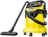 Karcher 1.628-311.0 Wet and Dry Vacuum Cleaner, 6.3 gal, 73 dB, Flat Pleated, 1100 W, 120 V, Yellow