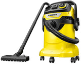Karcher 1.628-311.0 Wet and Dry Vacuum Cleaner, 6.3 gal, 73 dB, Flat Pleated, 1100 W, 120 V, Yellow