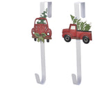Decoris 15 in. Red Pickup Truck with Tree Wreath Hanger 1 pk, Pack of 24